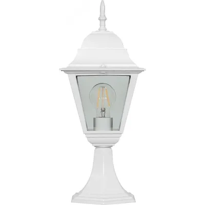 Светильник садово-парковый, 60W 230V E27 белый, 4104/PL4104 (на постамент)