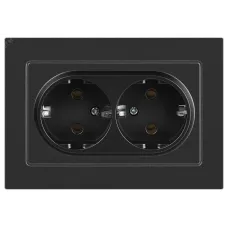 Розетка Intro Accent 6-205-07 , 2X2P+E Schuko, 16А-250В, IP20, СУ, AL/CU, графит