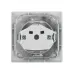 Розетка Intro Plano 1-206-03 с заземлением 2P+E Schuko со шторками, 16А-250В, IP20, СУ, алюминий