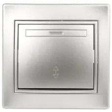 Переключатель Intro Plano 1-103-03 одноклавишный 10А-250В, IP20, СУ, алюминий