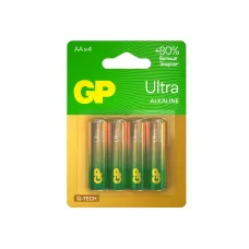 Батарейка алкалиновая GP Ultra Alkaline G-Tech 15А AA 4 шт в блистере