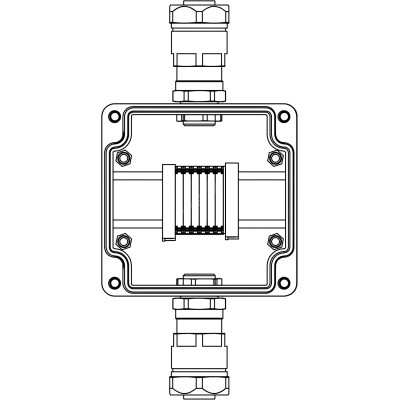 Взрывозащищенная клеммная коробка из полиэстера TBE-P-03 -(6xCBC.2) -1x6018ANP22BKM2SB(A) - 1x6018ANP22BKM2SB(C)1Ex e IIC Т5 Gb / Ex tb IIIC T95°C Db IP66