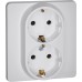 Розетка 2-местная с заземлением без защитных шторок 16А в сборе белый INSPIRIA