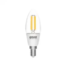 Лампа Gauss Smart Home Filament С35 4,5W 495lm 2000-6500К E14 изм.цвет.темп.+дим. LED 1/10/40
