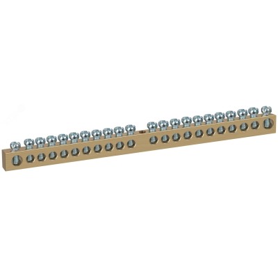 Шина ЭРА NO-122-36 PEN земля-ноль 8х12мм 22/1 латунная крепеж по центру