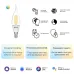 Лампа Gauss Smart Home Filament СF35 4,5W 495lm 2000-6500К E14 изм.цвет.темп.+дим. LED 1/10/40