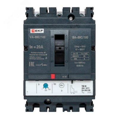 Автоматический выключатель ВА-99C (Compact NS) 100/20А 3P 36кА EKF PROxima