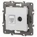 14-3110-01 ЭРА Розетка RJ45+TV, IP20, белый (10/100/3200)