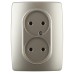 12-2107-04 ЭРА Розетка 2X2P, 16A-250В, IP20, Эра12, шампань (10/100/1600)