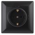 Розетка Intro Solo 4-206-05 с заземлением 2P+E Schuko со шторками, 16А-250В, IP20, СУ, антрацит