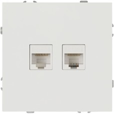 Розетка скрытого монтажа в рамку информационная двойная 2XRJ45 IP20 белый 15-3108-01 Galaxy