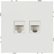 Розетка скрытого монтажа в рамку информационная двойная 2XRJ45 IP20 белый 15-3108-01 Galaxy