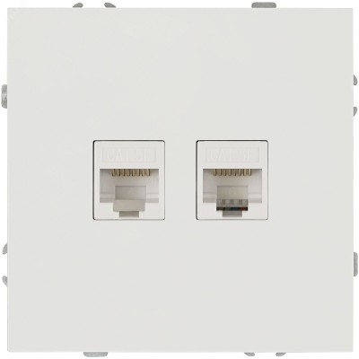 Розетка скрытого монтажа в рамку информационная двойная 2XRJ45 IP20 белый 15-3108-01 Galaxy