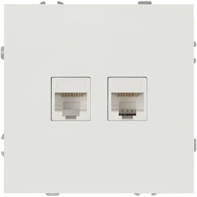 Розетка скрытого монтажа в рамку информационная двойная 2XRJ45 IP20 белый 15-3108-01 Galaxy