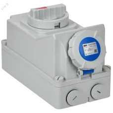 Розетка с механической блокировкой ССИ-813 16А 6ч 220В 2P+PE IP67 IEK