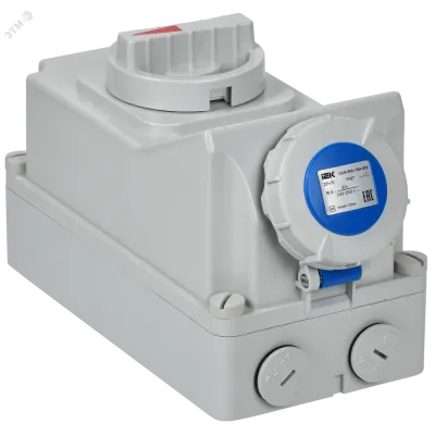 Розетка с механической блокировкой ССИ-813 16А 6ч 220В 2P+PE IP67 IEK