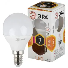 Лампочка светодиодная ЭРА STD LED P45-7W-827-E14 E14 / Е14 7Вт шар теплый белый свет