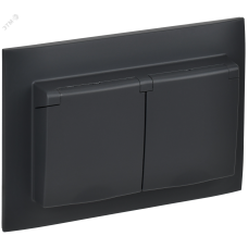 SKANDY Розетка 2-местная и крышкой 16А в сборе IP44 SK-R12G графит IEK