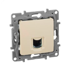 Розетка компьютерная RJ45 категория 6 UTP слоновая кость ETIKA