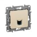 Розетка компьютерная RJ45 категория 6 UTP слоновая кость ETIKA