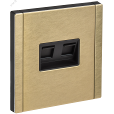 FORTE&PIANO Розетка компьютерная двойная RJ45 кат.5E FP633M металл шампань IEK