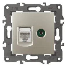14-3110-04 ЭРА Розетка RJ45+TV, IP20, шампань (10/100/3200)