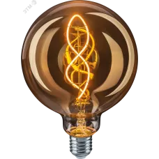 Лампа светодиодная LED 4вт E27 теплый G125 ретро FILAMENT