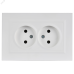 BRITE Розетка 2-местная без заземления без защитных шторок 10А в сборе РС12-2-БрАБ арктический белый IEK