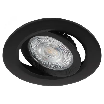 Светильник светодиодный встраиваемый ЭРА KL LED 25A-5 3K BK круглый поворотный черный 5Вт 3000К