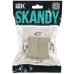SKANDY Выключатель 2-клавишный 10А SK-V04B бежевый IEK