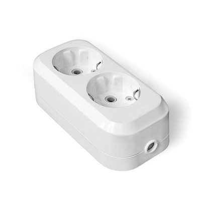 Розетка-колодка для удлинителя IONICH 2 гнезда с/з