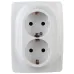 12-2106-01 ЭРА Розетка 2X2P+E Schuko, 16A-250В, IP20, Эра12, белый (10/100/1600)
