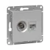 Механизм розетки TV+RJ45 (cat5) алюминий Эпика EKF