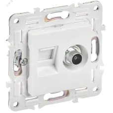 SKANDY Розетка двойная TV+RJ45 кат.5E SK-A14W арктический белый IEK