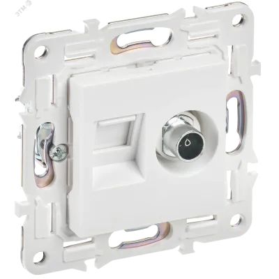 SKANDY Розетка двойная TV+RJ45 кат.5E SK-A14W арктический белый IEK
