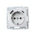 BRITE Розетка с заземлением с защитными шторками 16А с USB A+C 18Вт РЮш11-1-БрА алюминий