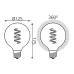 Лампа Gauss Filament G125 6W 360lm 2400К Е27 golden flexible LED 1/20