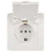 Розетка Intro Style 7-209-01 2P+E Schuko с крышкой штор., 16А-250В, IP44, СУ, белый