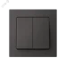 ATLASDESIGN 2-клавишный ВЫКЛЮЧАТЕЛЬ, сх.5, 10АХ, в сборе, БАЗАЛЬТ