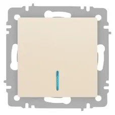 Выключатель Intro Accent 6-102-02 с подсветкой, 10А-250В, IP20, СУ, AL/CU, слоновая кость