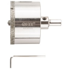 Коронка кольцевая по керамограниту, камню и кафелю алмазная с центровочным сверлом 60х70 мм