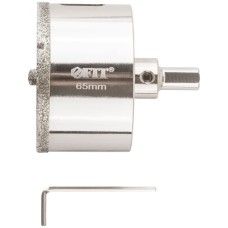 Коронка кольцевая по керамограниту, камню и кафелю алмазная с центровочным сверлом 65х70 мм