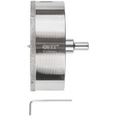 Коронка кольцевая по керамограниту, камню и кафелю алмазная с центровочным сверлом 110х70 мм