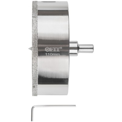 Коронка кольцевая по керамограниту, камню и кафелю алмазная с центровочным сверлом 110х70 мм