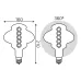 Лампа Gauss Filament BD160 8W 330lm 2400К Е27 gray flexible LED 1/6