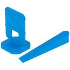 СВП (Система Выравнивания Плитки), Зажимы 40 шт и Клинья 40 шт, набор (синие)