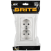 BRITE Розетка 2-местная с заземлением с защитными шторками плоская 16А в сборе РСшПл12-3-БрАБ арктический белый IEK