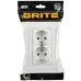BRITE Розетка 2-местная с заземлением с защитными шторками плоская 16А в сборе РСшПл12-3-БрАБ арктический белый IEK