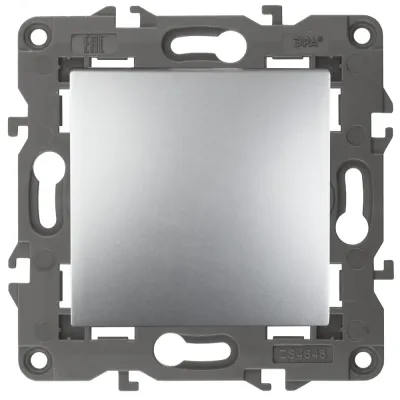 14-1111-03 ЭРА Кнопка, 10АХ-250В, Elegance, алюминий (10/100/2500)