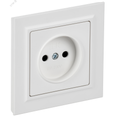 BRITE Розетка 1-местная без заземления без защитных шторок 10А в сборе РСР10-1-0-БрАБ арктический белый IEK